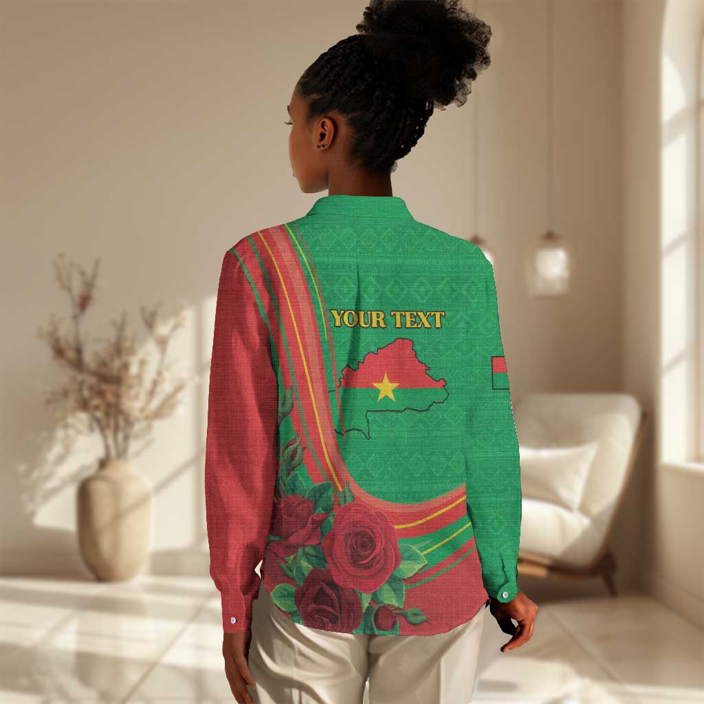 Personalised Burkina Faso Independence Day Women Casual Shirt Coat Of Arms African Pattern LT15