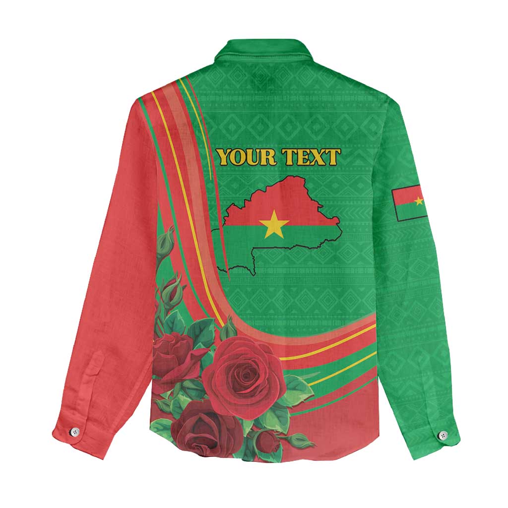 Personalised Burkina Faso Independence Day Women Casual Shirt Coat Of Arms African Pattern LT15