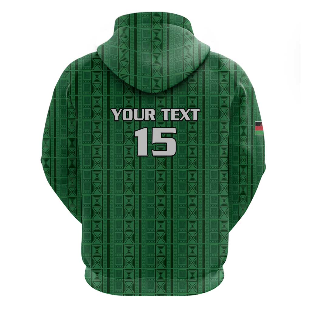 Custom Malawi Football Hoodie Come On Flames - Green LT15