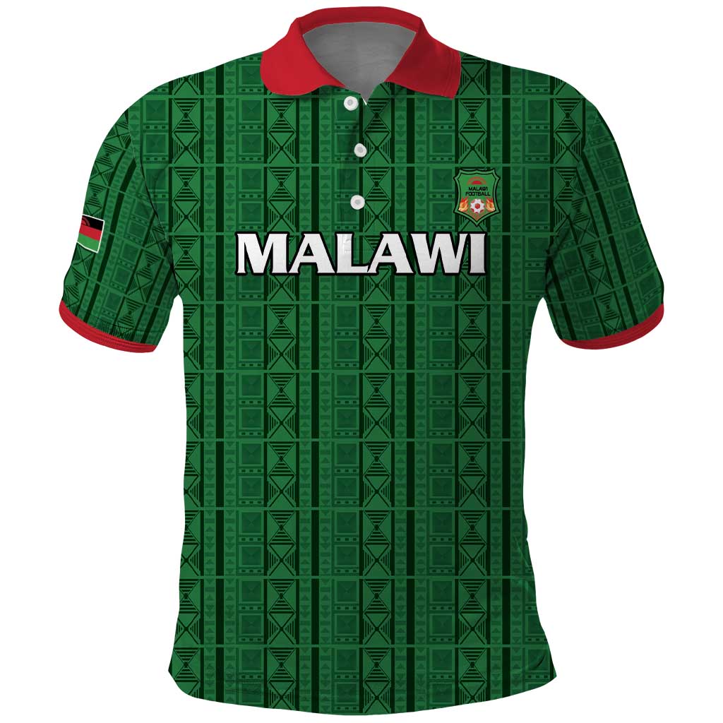 Custom Malawi Football Polo Shirt Come On Flames - Green LT15
