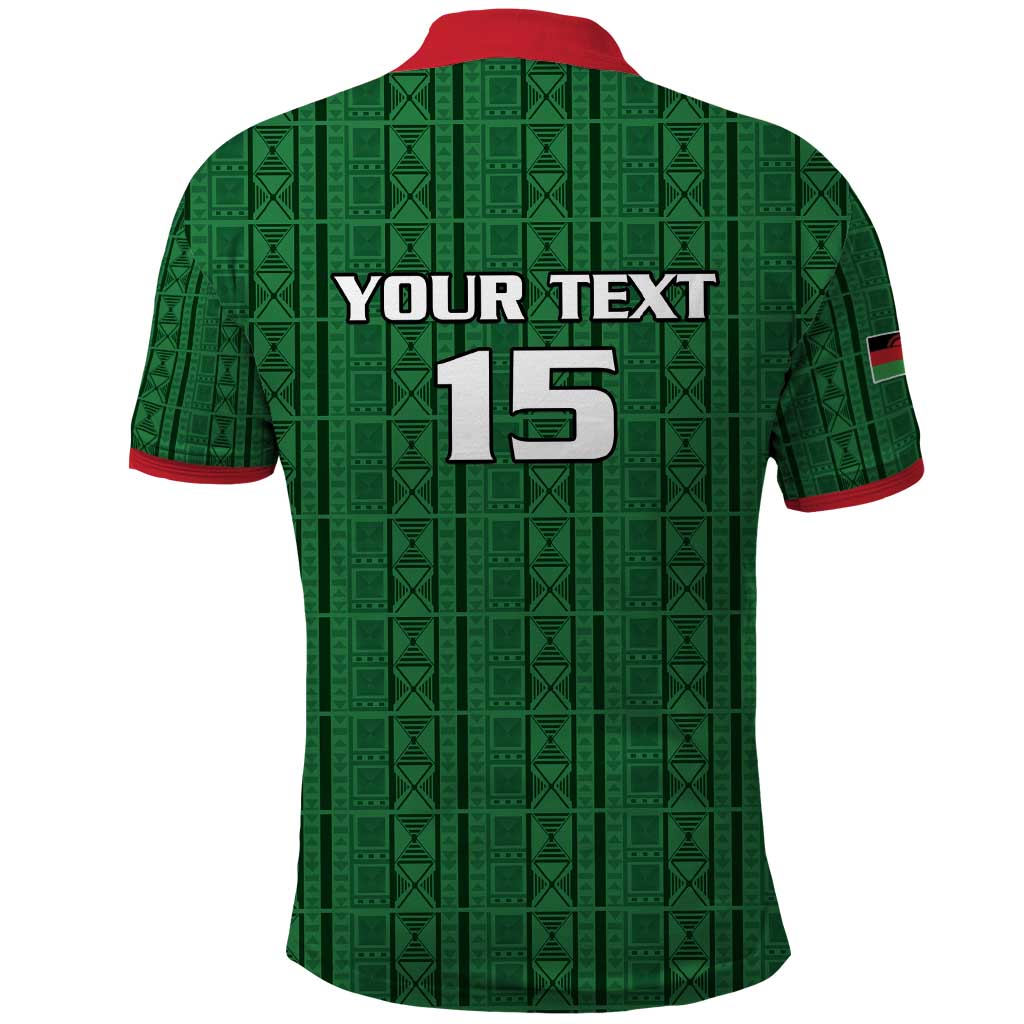 Custom Malawi Football Polo Shirt Come On Flames - Green LT15