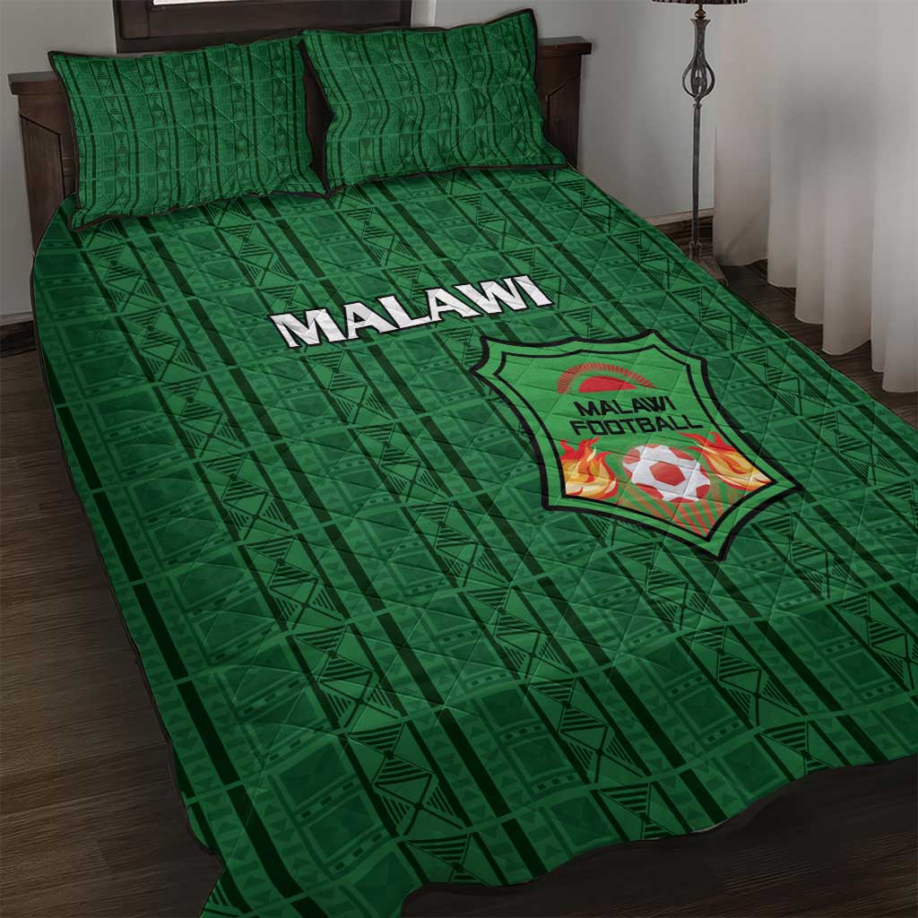 Malawi Football Quilt Bed Set Go Champions - Green LT15