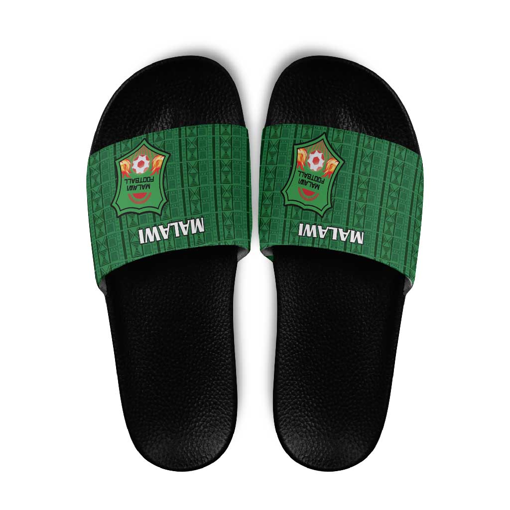 Malawi Football Slide Sandals Come On Flames - Green LT15