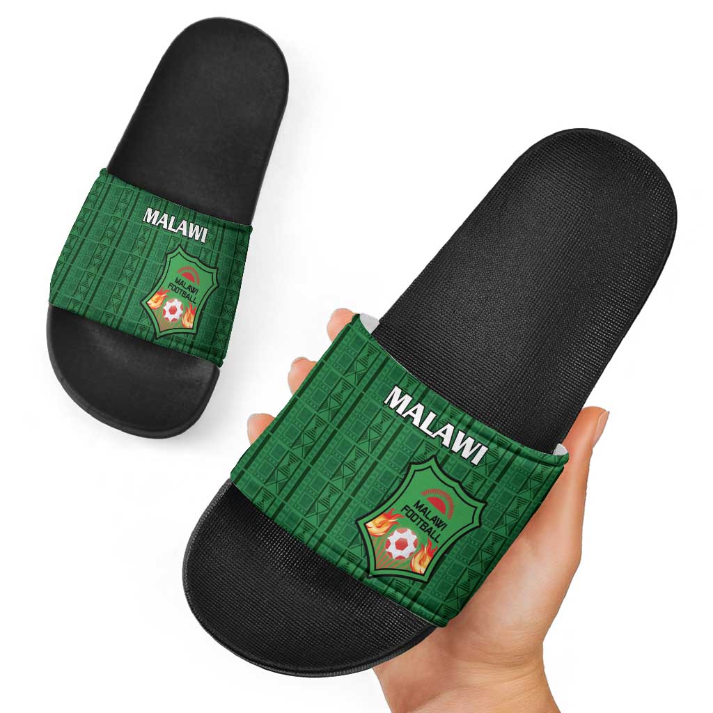 Malawi Football Slide Sandals Come On Flames - Green LT15