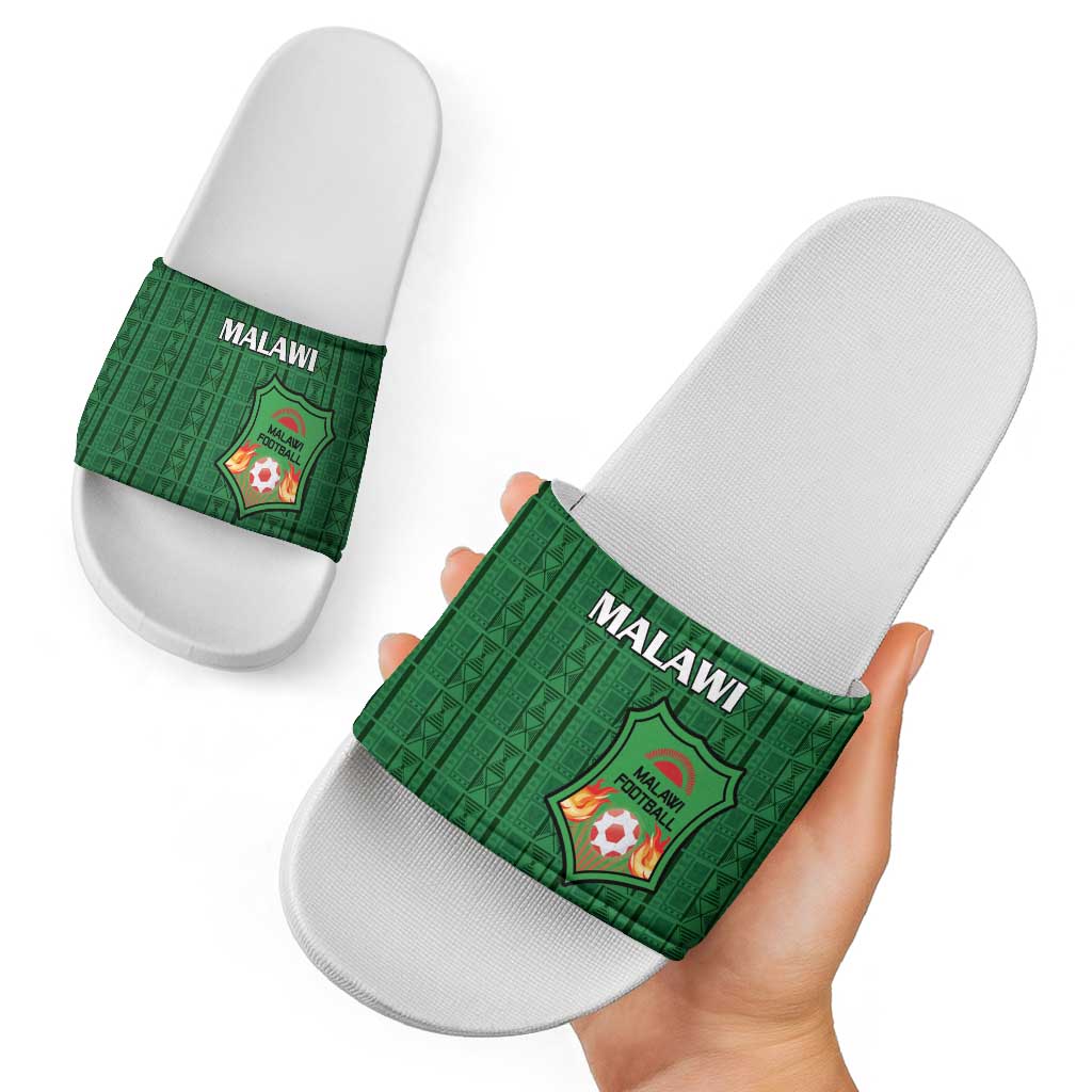 Malawi Football Slide Sandals Come On Flames - Green LT15