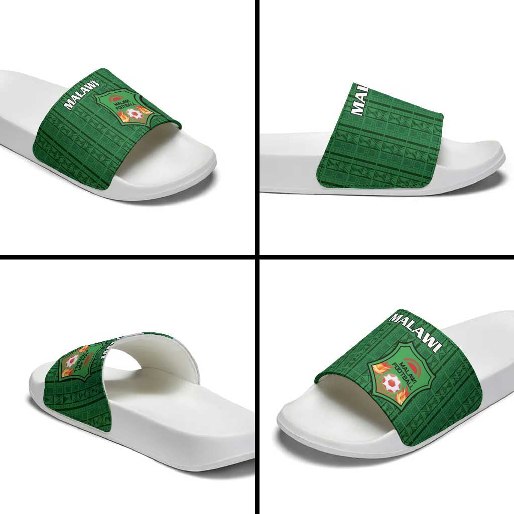 Malawi Football Slide Sandals Come On Flames - Green LT15