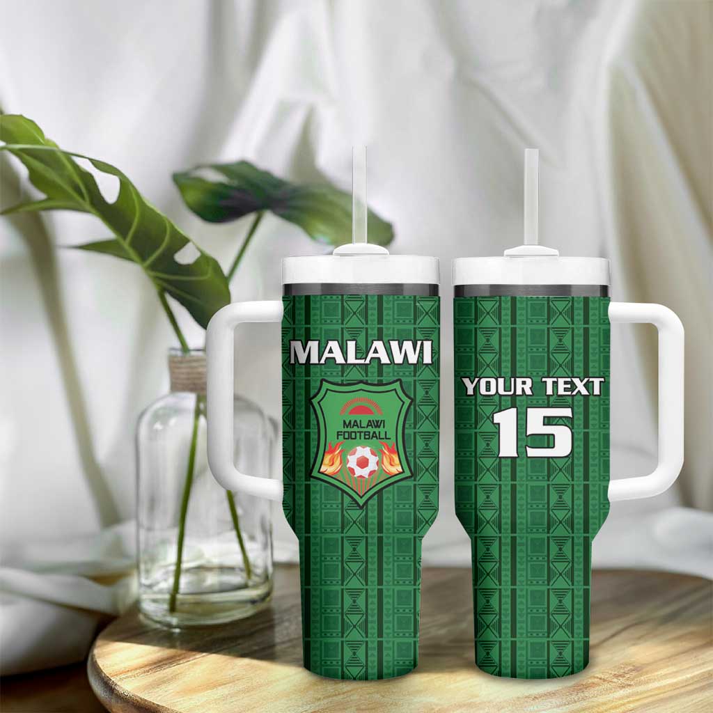Custom Malawi Football Tumbler With Handle Go Champions - Green LT15