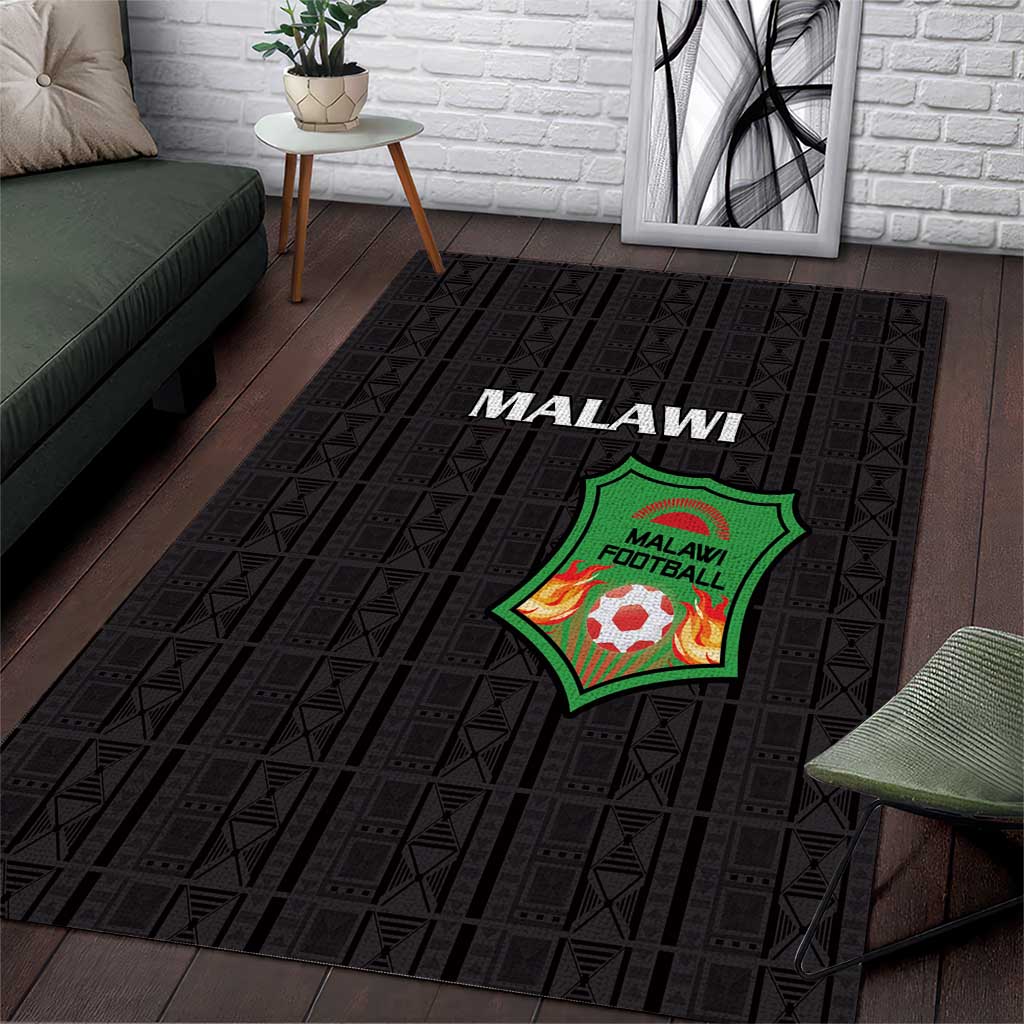 Malawi Football Area Rug Go Champions - Black LT15
