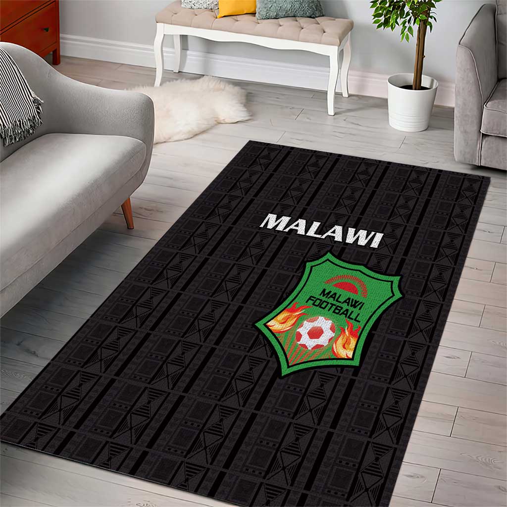Malawi Football Area Rug Go Champions - Black LT15