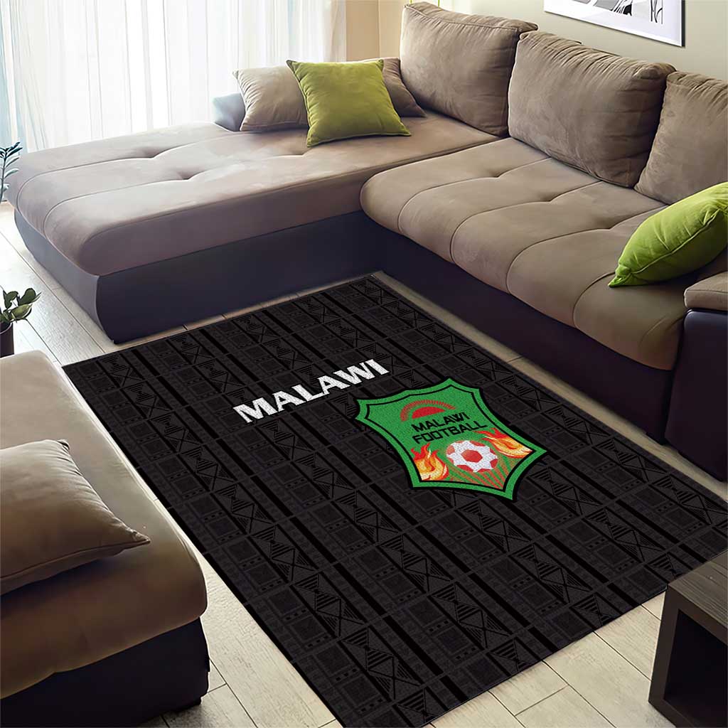 Malawi Football Area Rug Go Champions - Black LT15