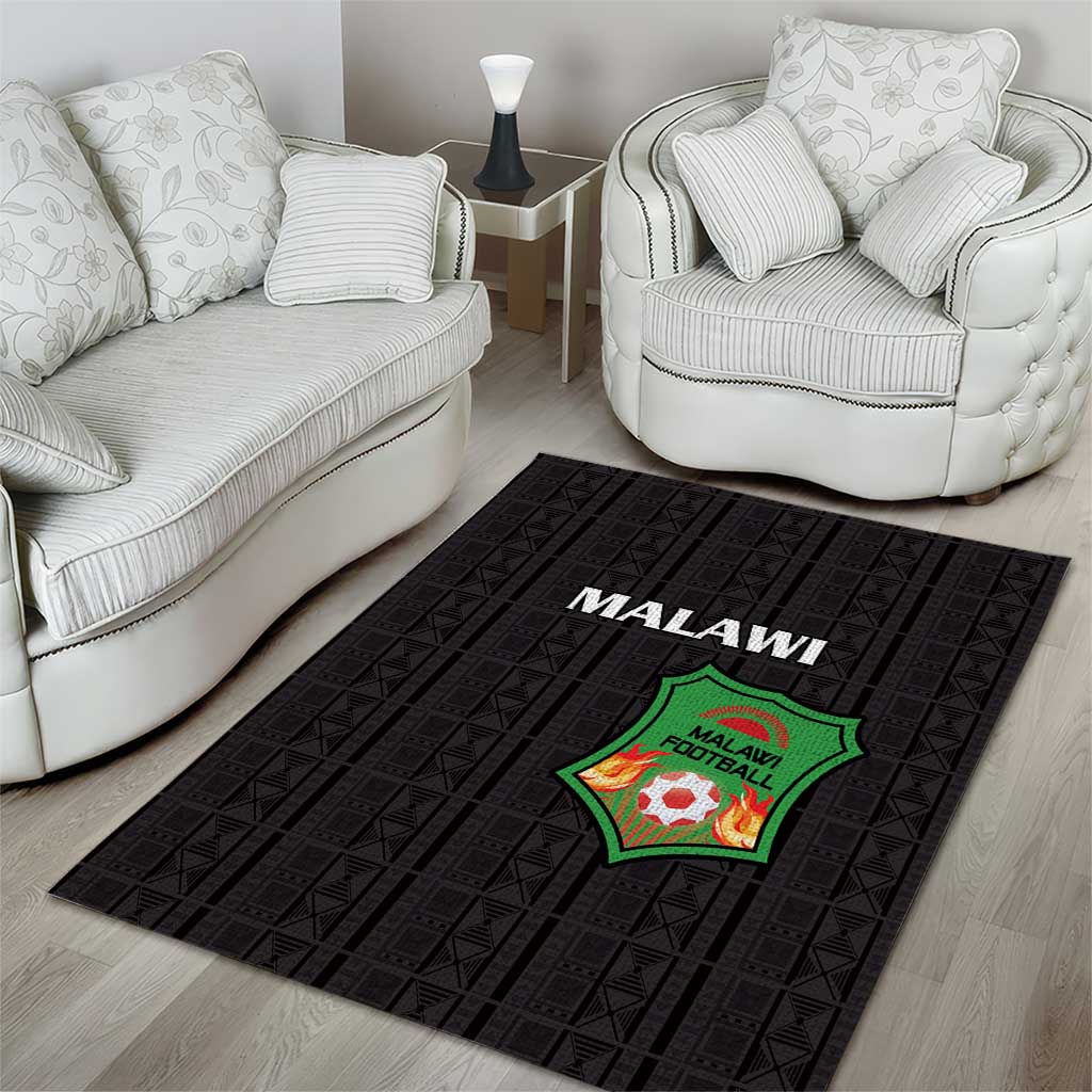 Malawi Football Area Rug Go Champions - Black LT15