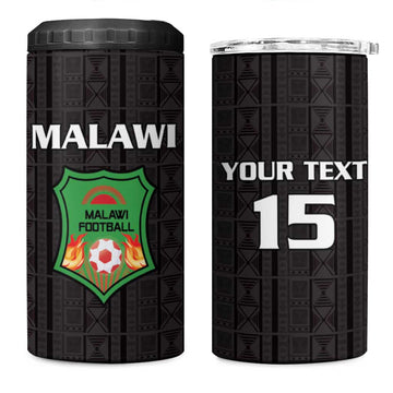 Custom Malawi Football 4 in 1 Can Cooler Tumbler Go Champions - Black LT15