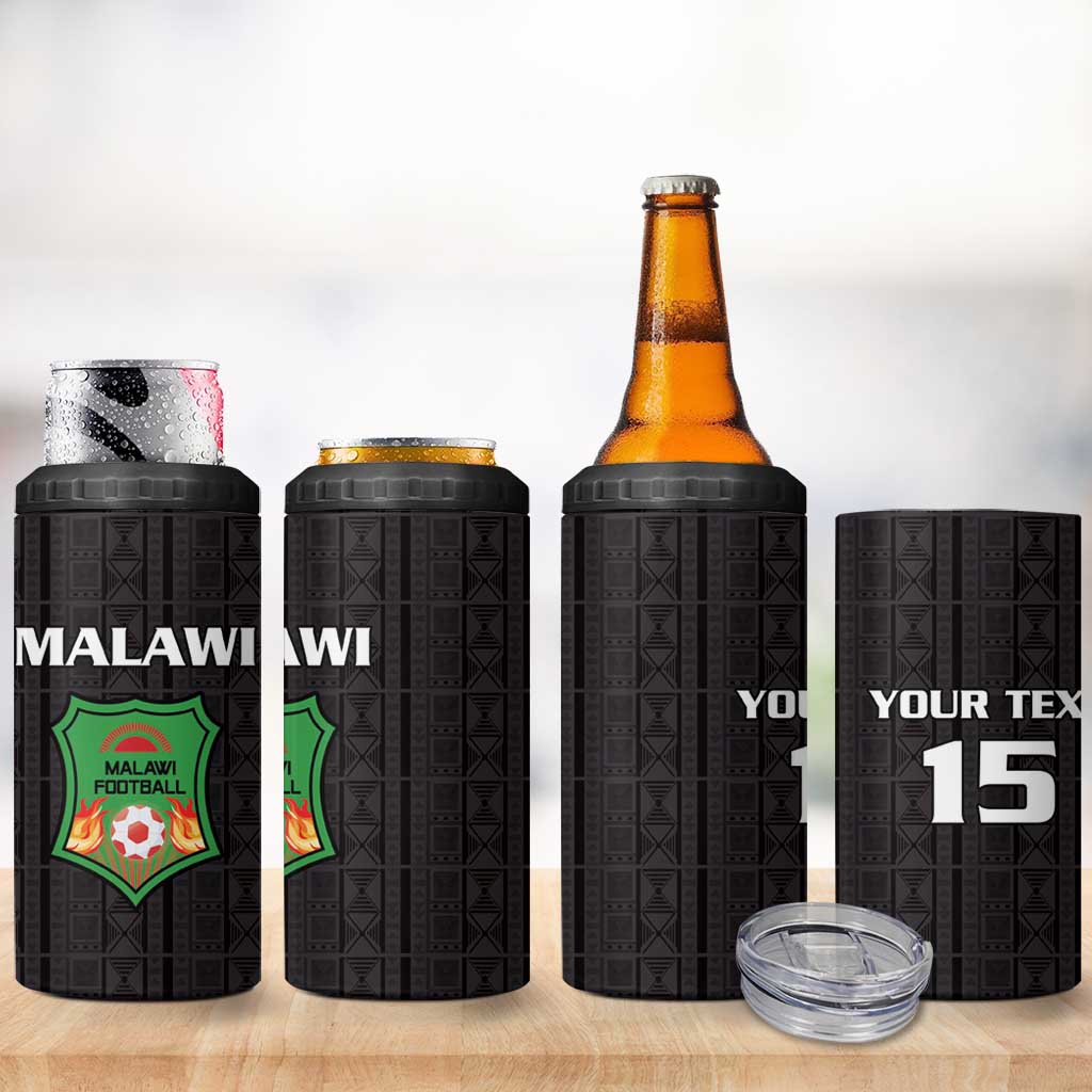Custom Malawi Football 4 in 1 Can Cooler Tumbler Go Champions - Black LT15