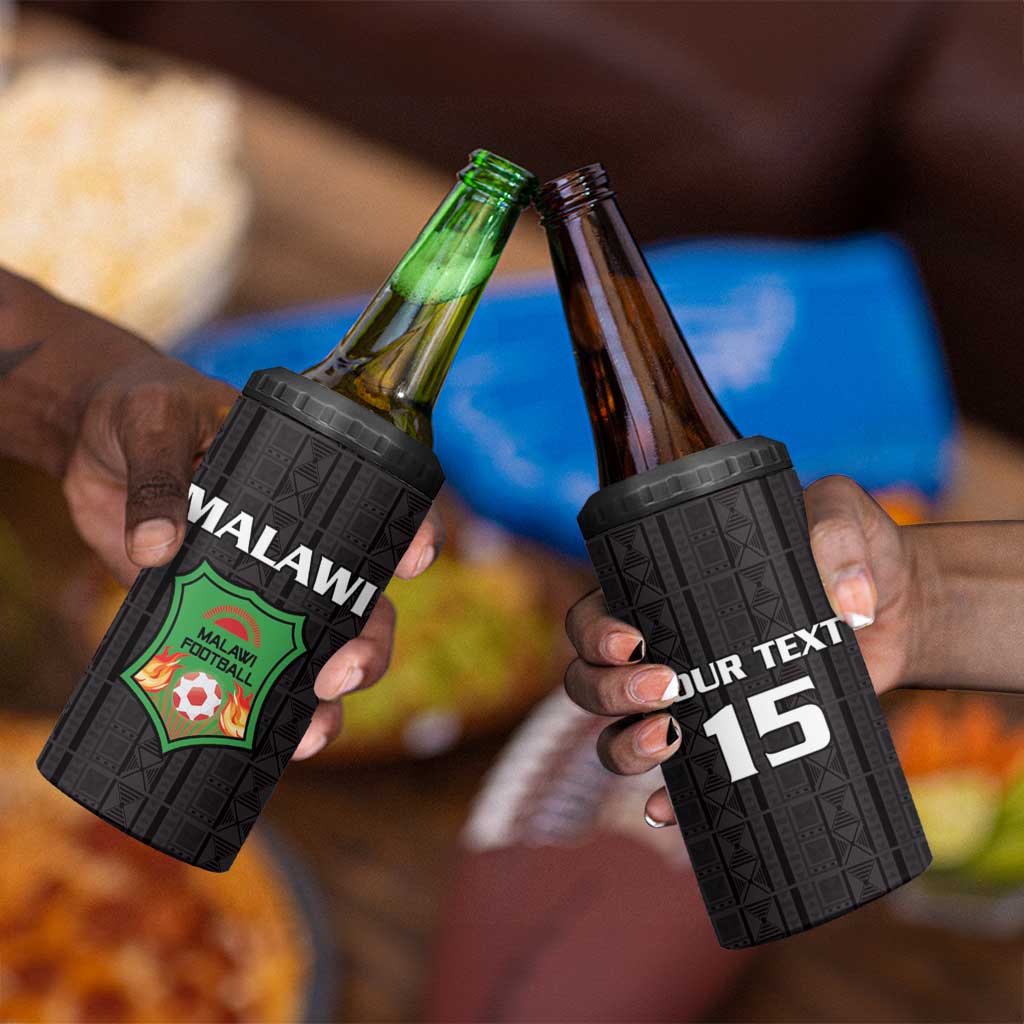 Custom Malawi Football 4 in 1 Can Cooler Tumbler Go Champions - Black LT15