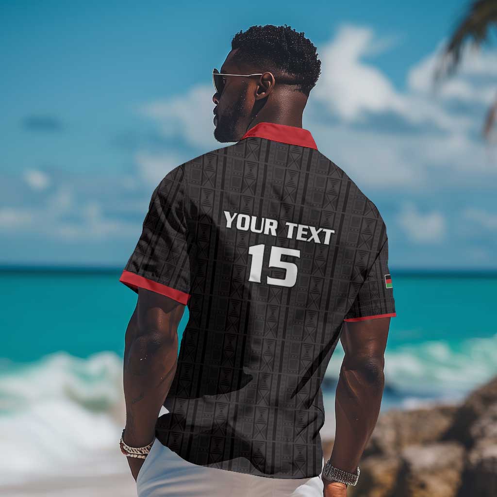 Custom Malawi Football Hawaiian Shirt Go Champions - Black LT15