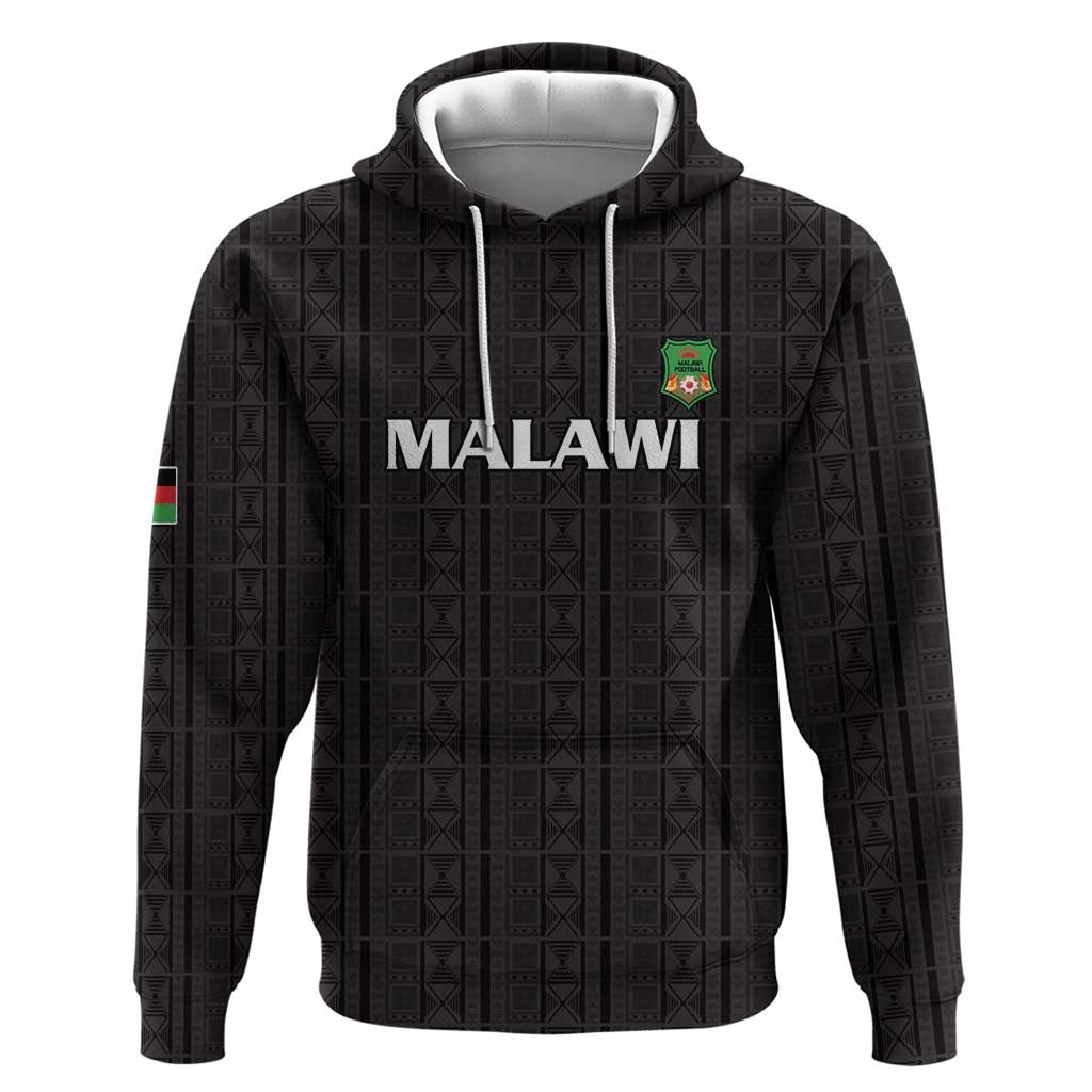 Custom Malawi Football Hoodie Come On Flames - Black LT15