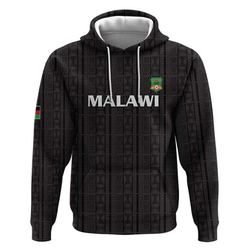 Custom Malawi Football Hoodie Come On Flames - Black LT15