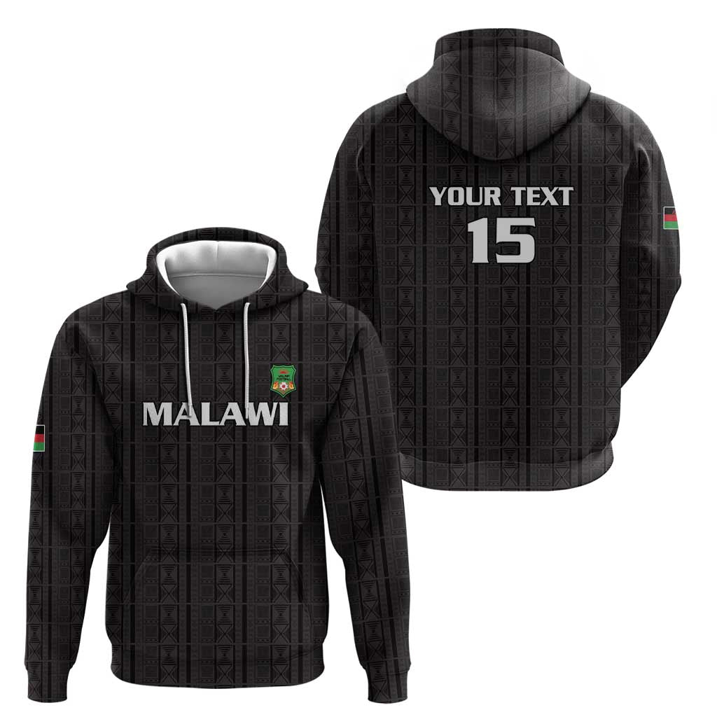 Custom Malawi Football Hoodie Come On Flames - Black LT15