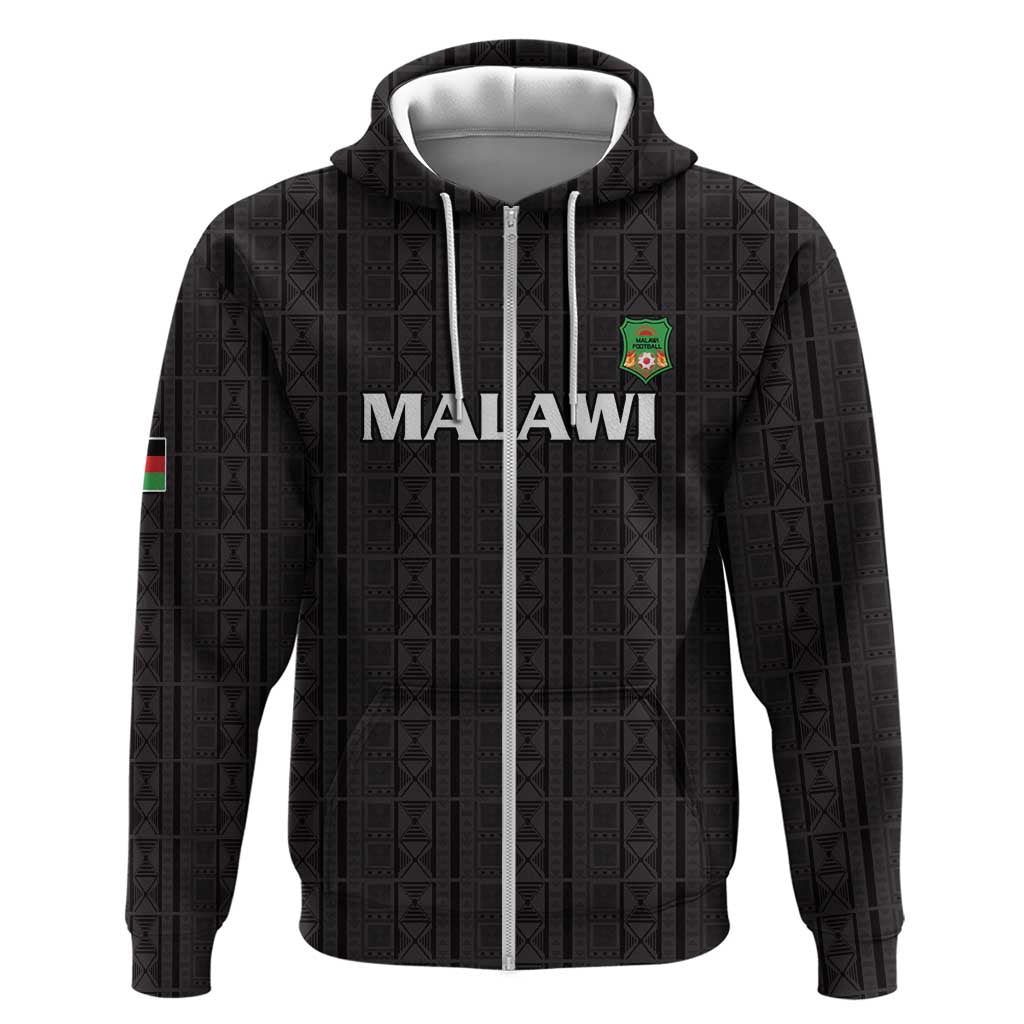 Custom Malawi Football Hoodie Come On Flames - Black LT15