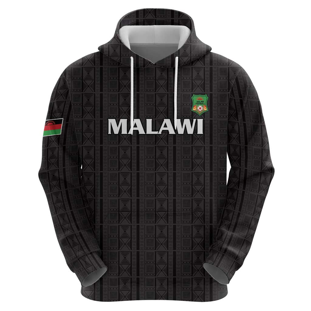 Custom Malawi Football Hoodie Come On Flames - Black LT15