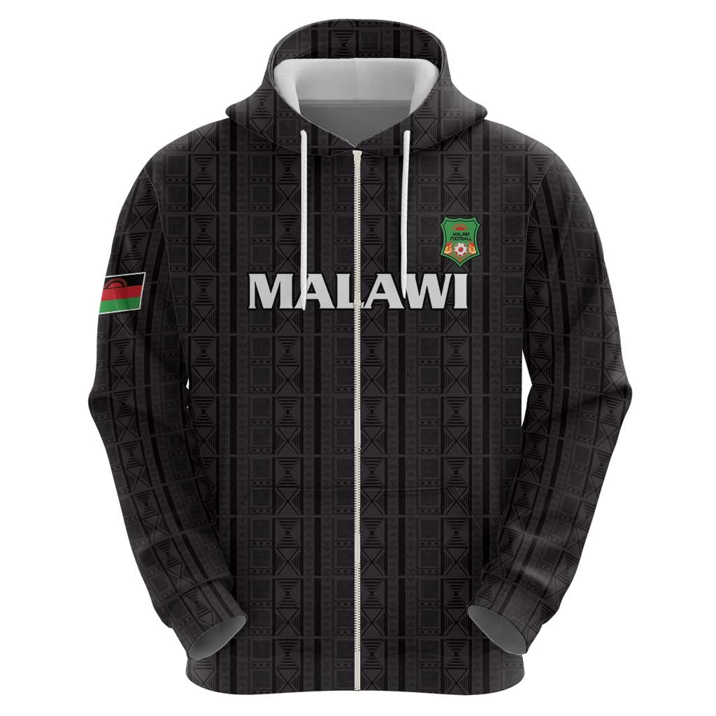 Custom Malawi Football Hoodie Come On Flames - Black LT15