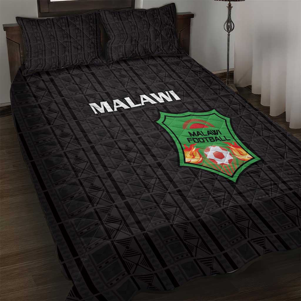 Malawi Football Quilt Bed Set Go Champions - Black LT15