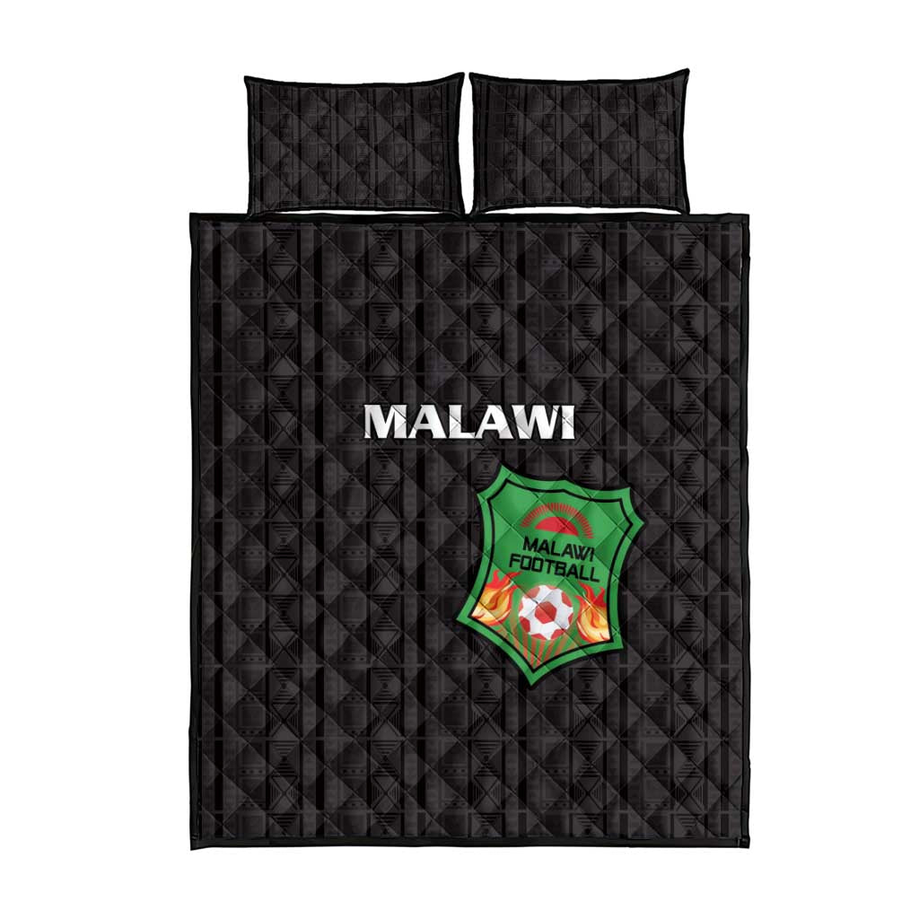 Malawi Football Quilt Bed Set Go Champions - Black LT15