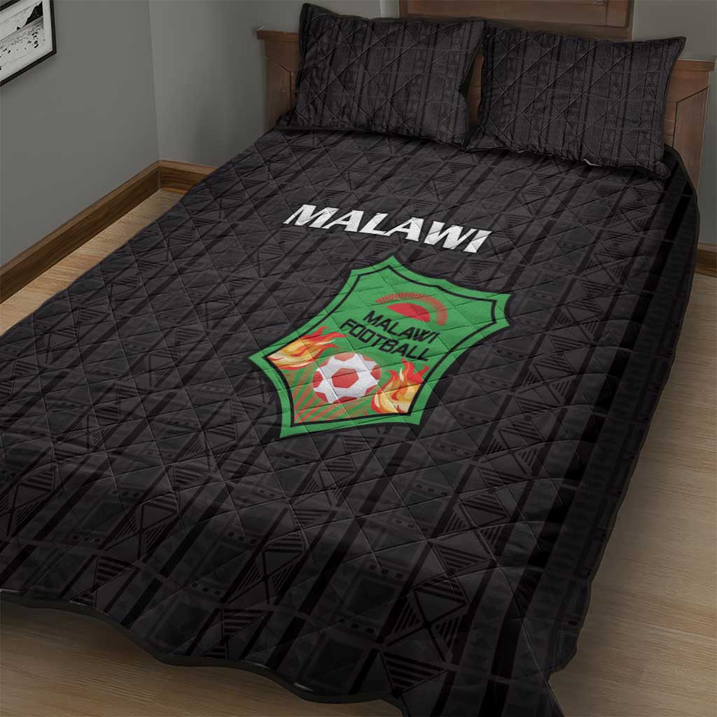 Malawi Football Quilt Bed Set Go Champions - Black LT15