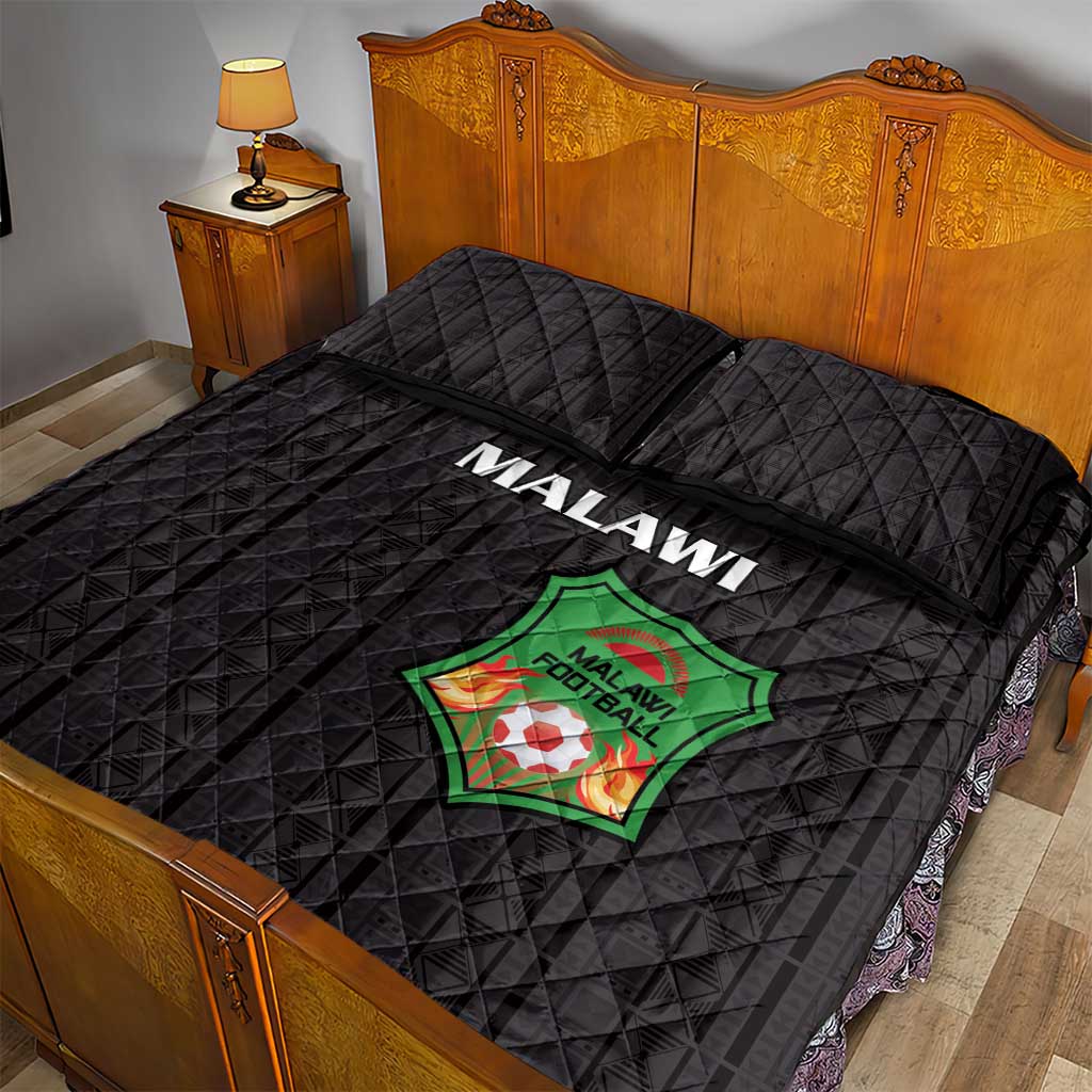 Malawi Football Quilt Bed Set Go Champions - Black LT15