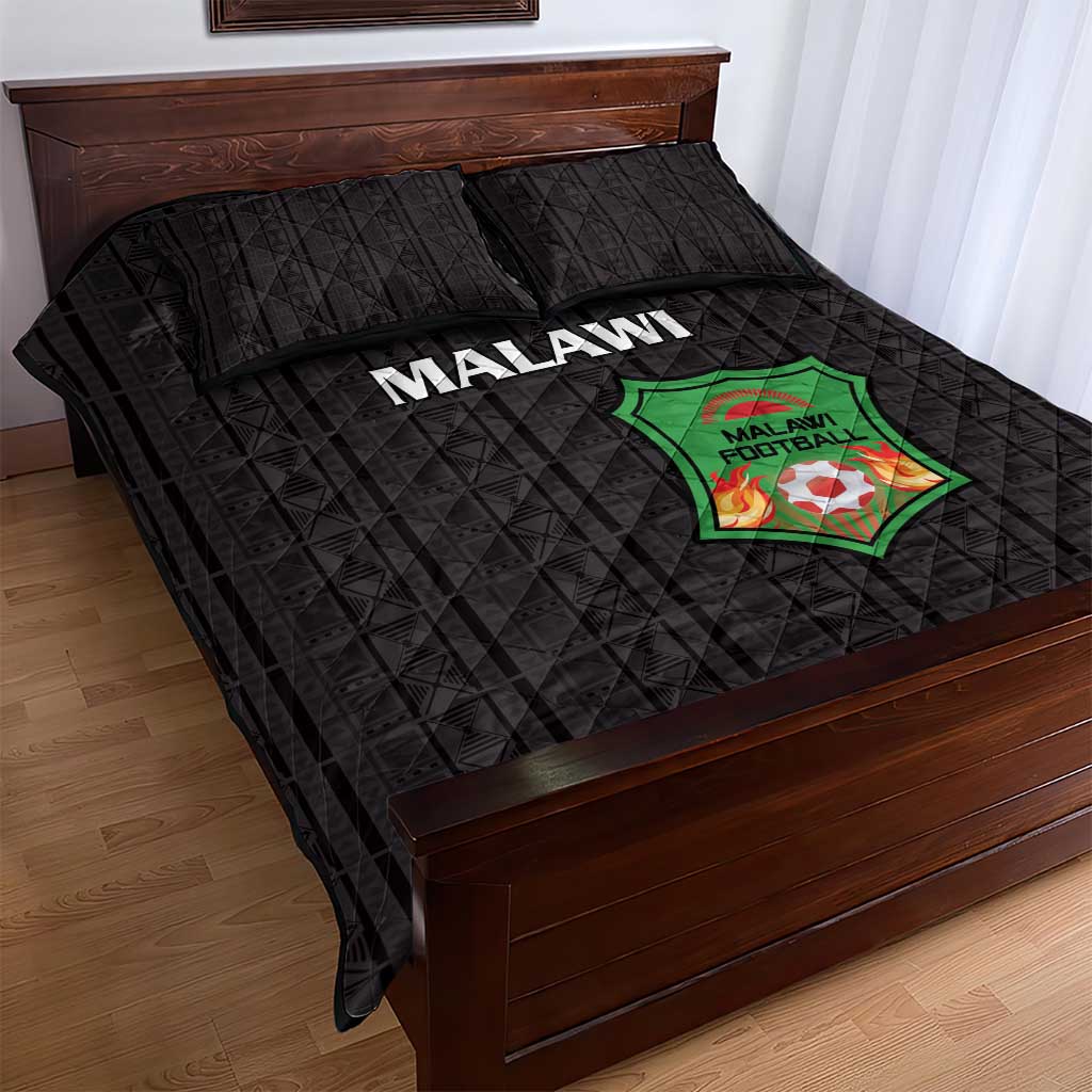 Malawi Football Quilt Bed Set Go Champions - Black LT15