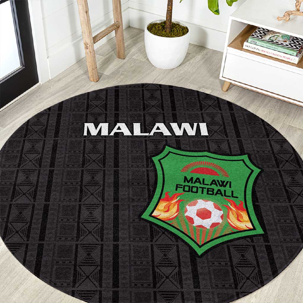 Malawi Football Round Carpet Go Champions - Black LT15