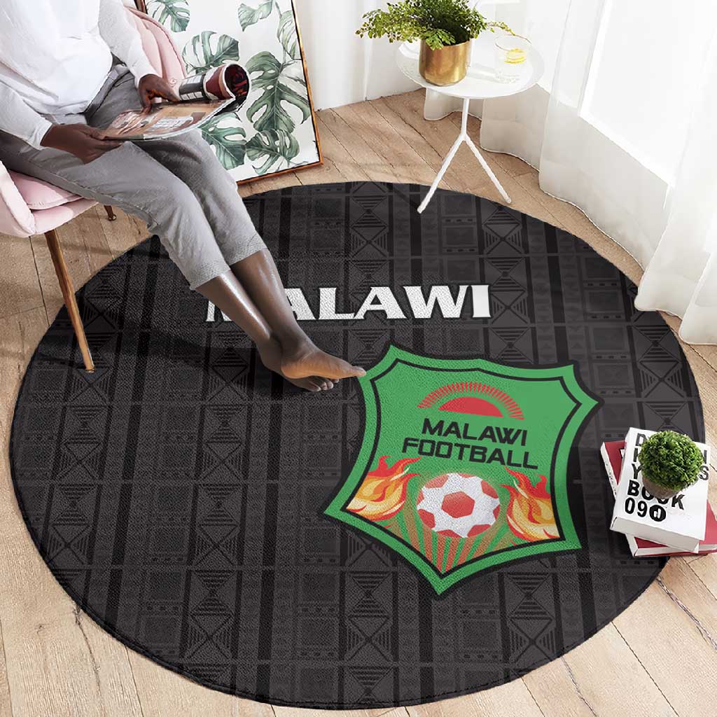 Malawi Football Round Carpet Go Champions - Black LT15