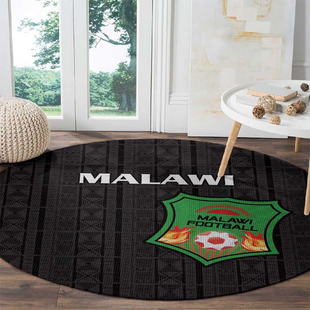Malawi Football Round Carpet Go Champions - Black LT15