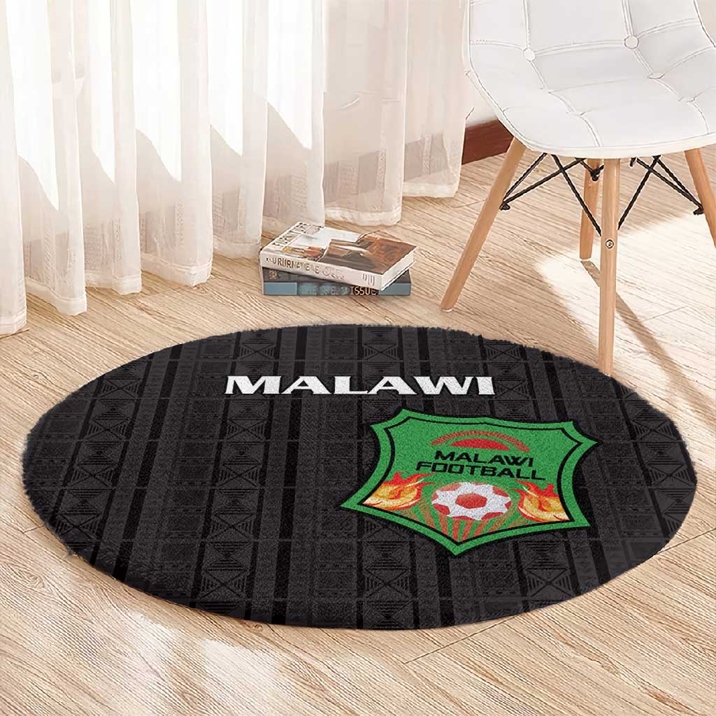 Malawi Football Round Carpet Go Champions - Black LT15