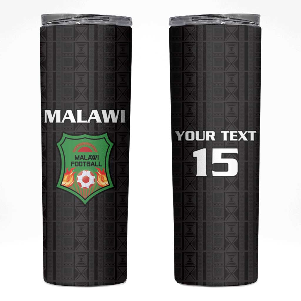 Custom Malawi Football Skinny Tumbler Go Champions - Black LT15