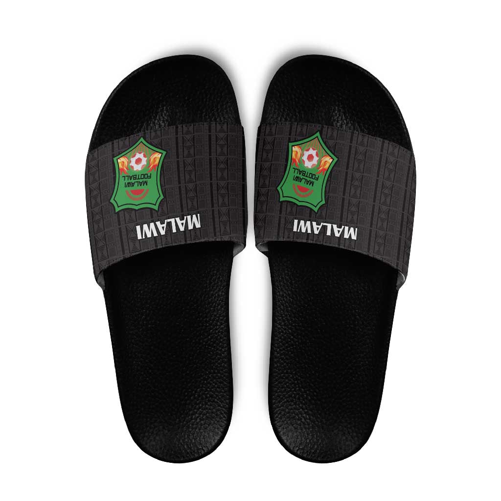 Malawi Football Slide Sandals Come On Flames - Black LT15