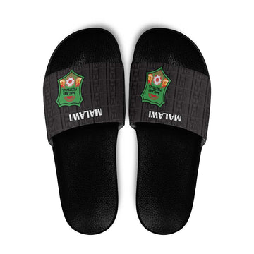 Malawi Football Slide Sandals Come On Flames - Black LT15