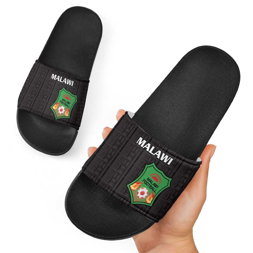 Malawi Football Slide Sandals Come On Flames - Black LT15