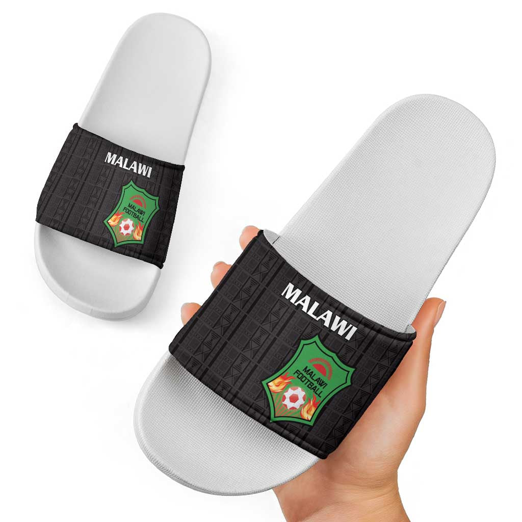 Malawi Football Slide Sandals Come On Flames - Black LT15