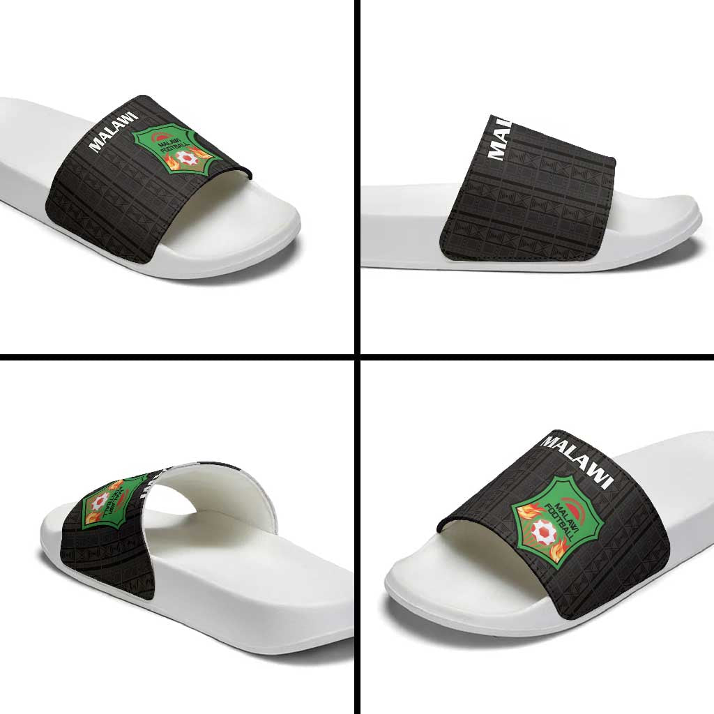 Malawi Football Slide Sandals Come On Flames - Black LT15