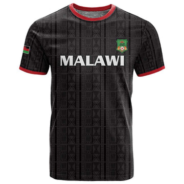 Custom Malawi Football T shirt Go Champions - Black LT15