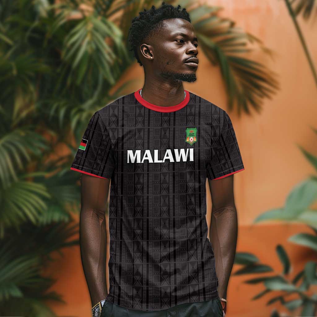 Custom Malawi Football T shirt Go Champions - Black LT15