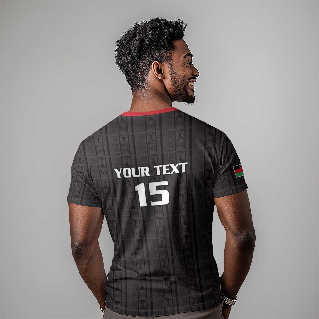 Custom Malawi Football T shirt Go Champions - Black LT15