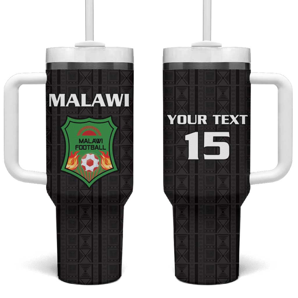 Custom Malawi Football Tumbler With Handle Go Champions - Black LT15