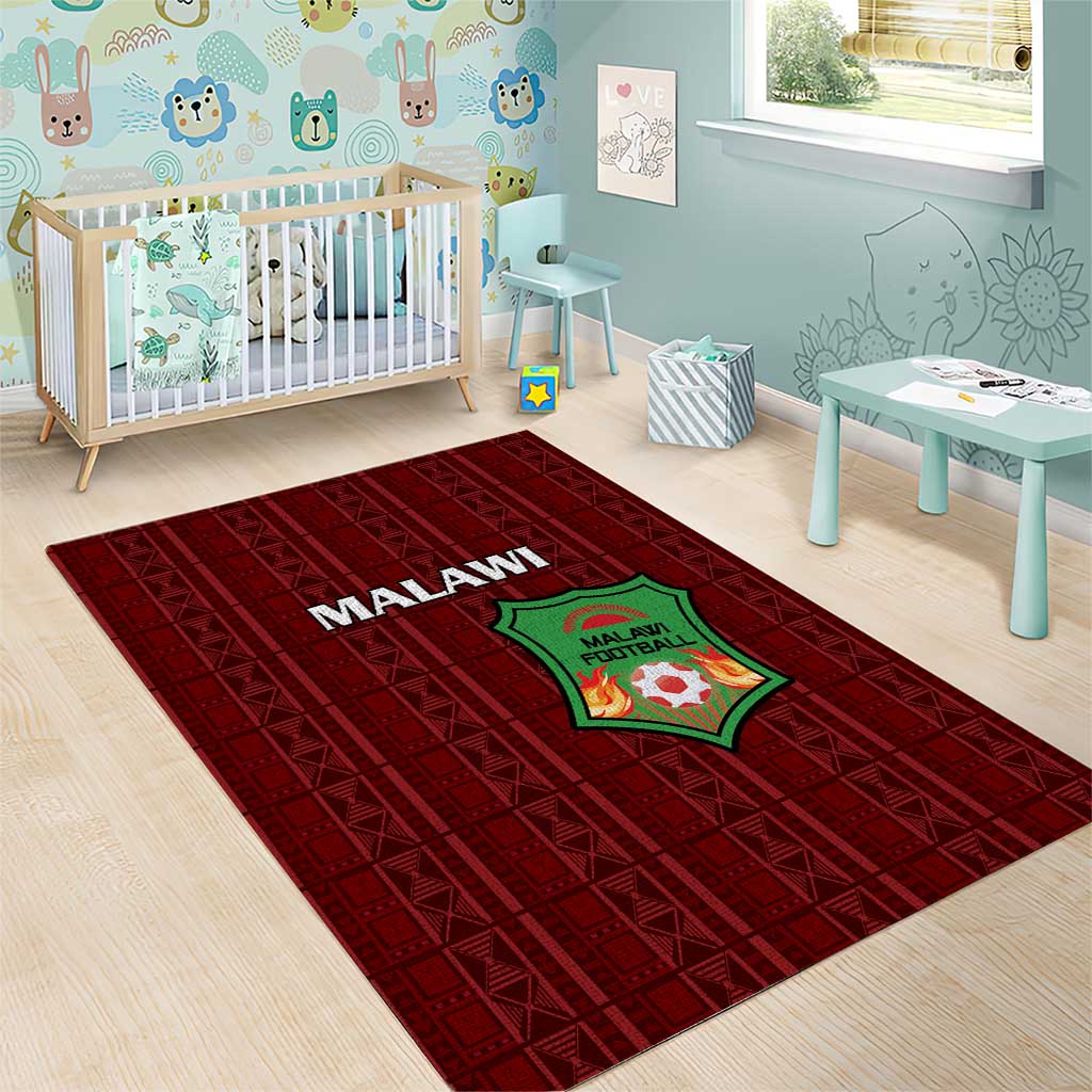 Malawi Football Area Rug Go Champions - Red LT15
