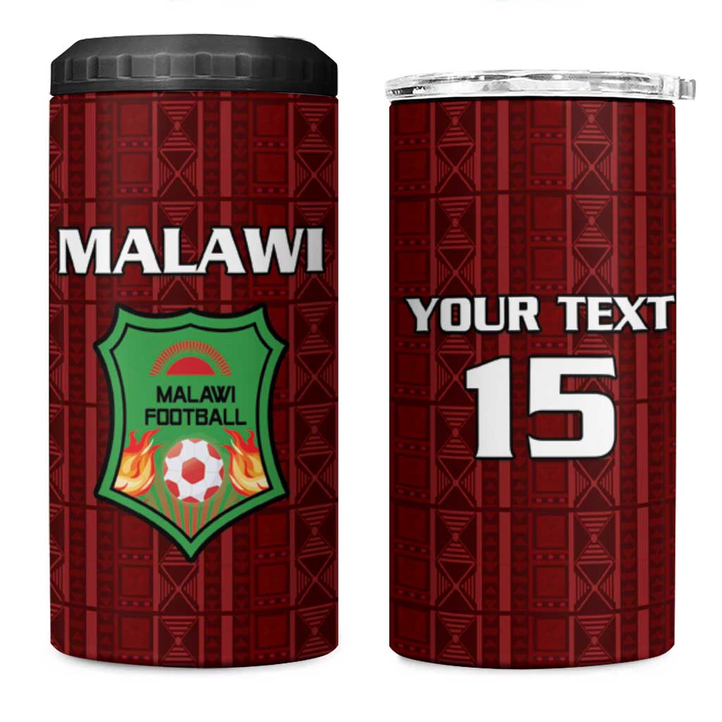 Custom Malawi Football 4 in 1 Can Cooler Tumbler Go Champions - Red LT15