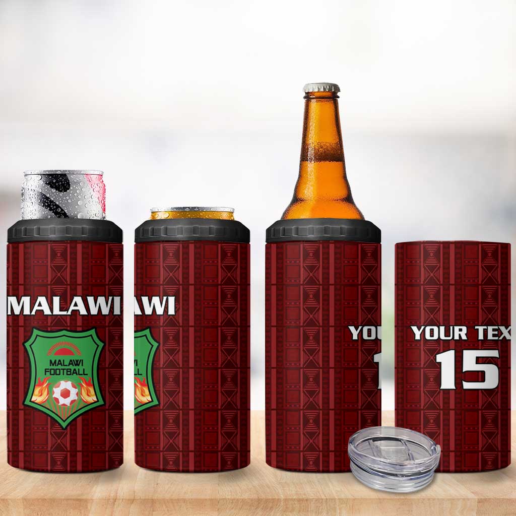 Custom Malawi Football 4 in 1 Can Cooler Tumbler Go Champions - Red LT15