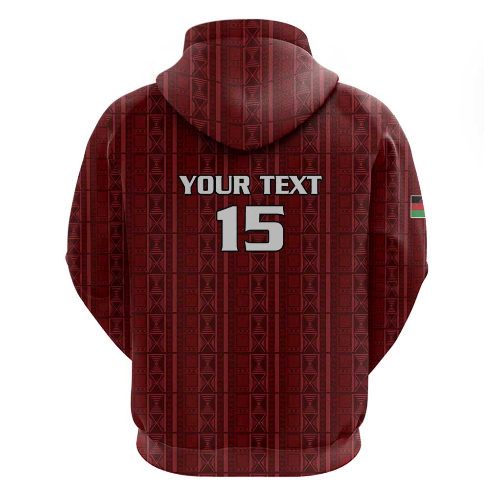 Custom Malawi Football Hoodie Come On Flames - Red LT15