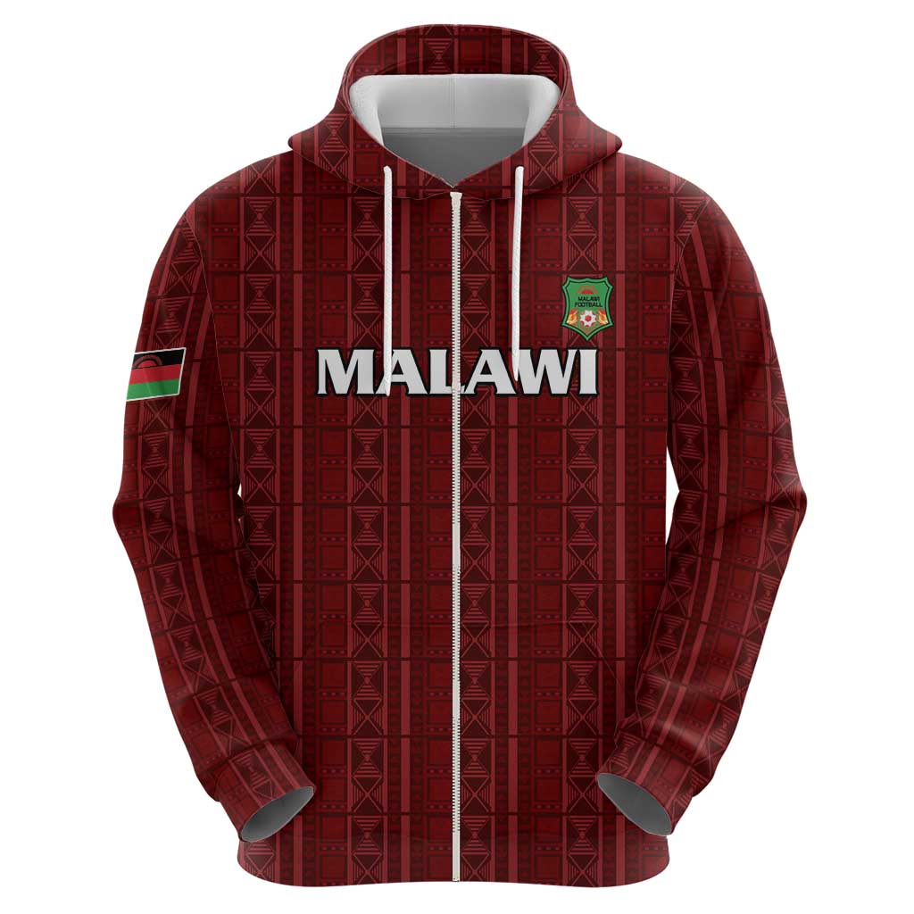 Custom Malawi Football Hoodie Come On Flames - Red LT15
