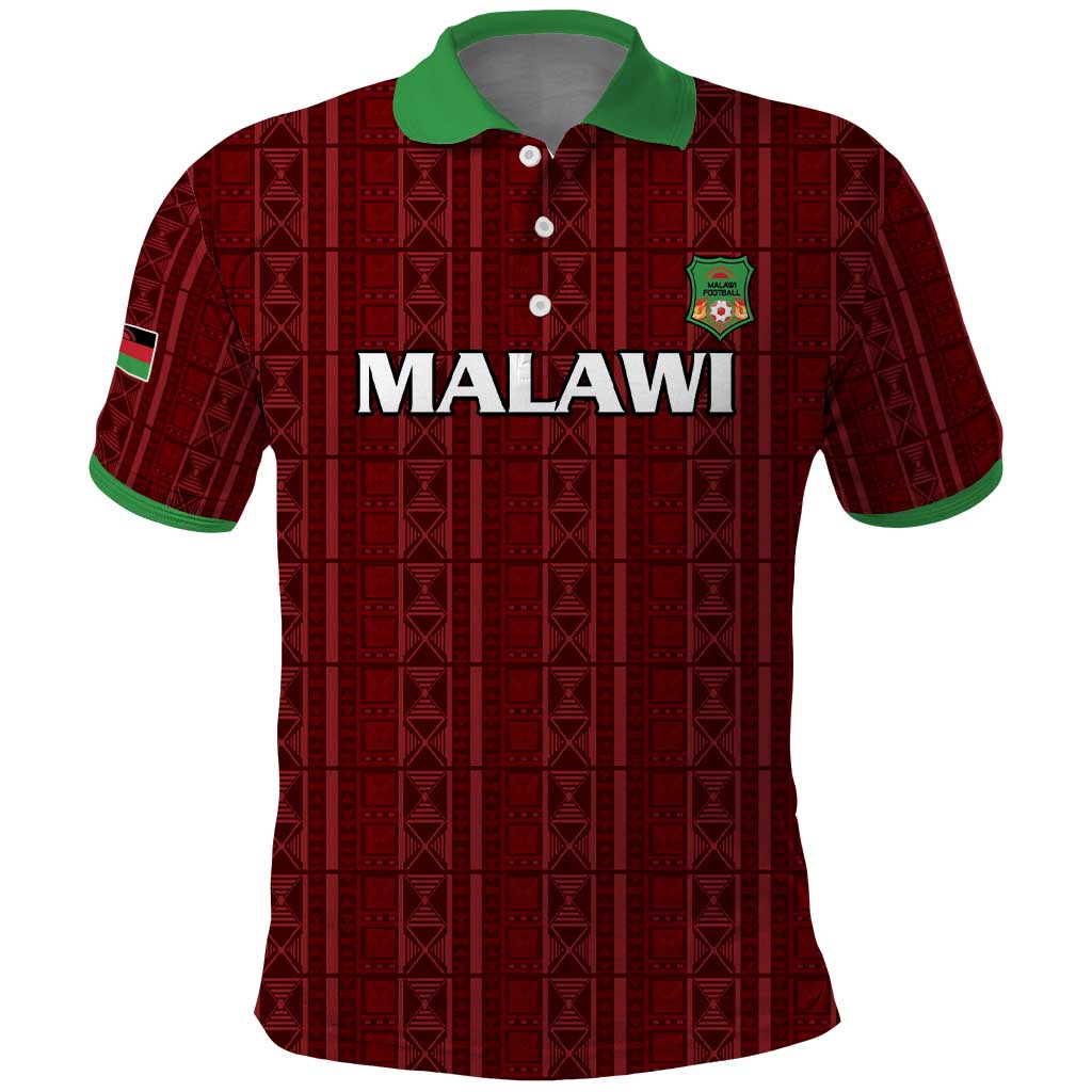 Custom Malawi Football Polo Shirt Come On Flames - Red LT15